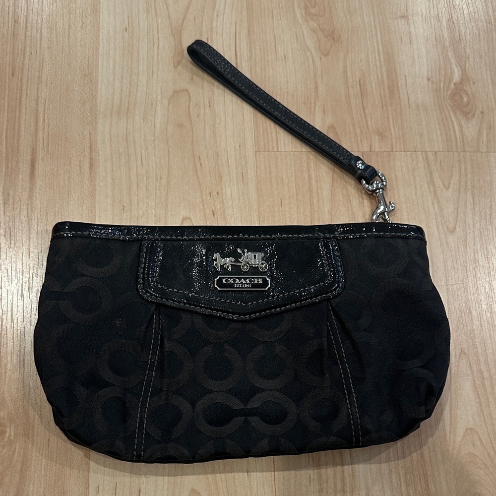 Coach Black Signature Wristlet
